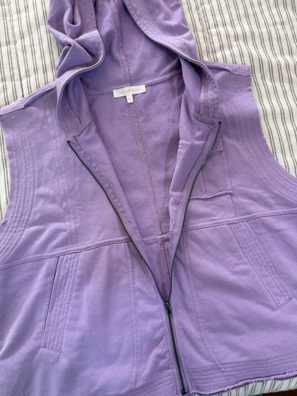 Ces Femme Lavender Zip-Up Hoodie Vest Size M - Picture 9 of 11